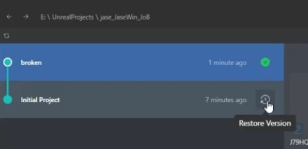 Clicking the Restore Version button on a previous version